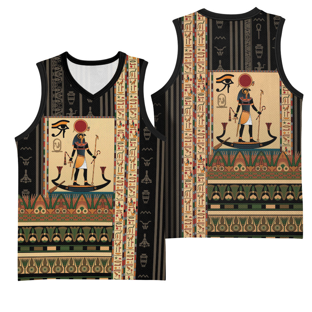 Egyptian God Ra Basketball Jersey Ancient Mythology Solar Barque Falcon