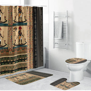 Egyptian God Ra Bathroom Set Ancient Mythology Solar Barque Falcon