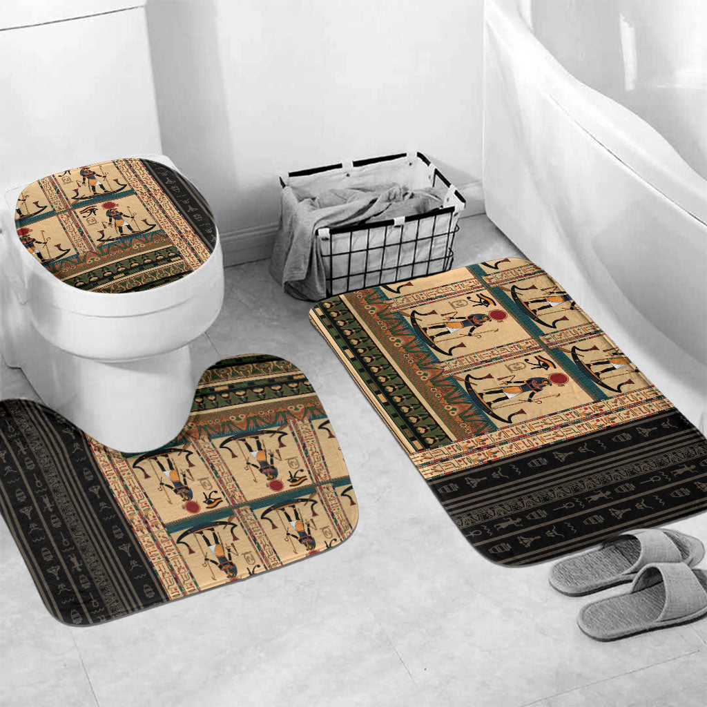 Egyptian God Ra Bathroom Set Ancient Mythology Solar Barque Falcon