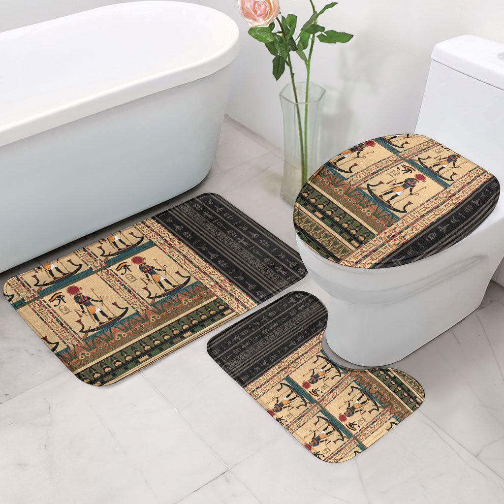 Egyptian God Ra Bathroom Set Ancient Mythology Solar Barque Falcon