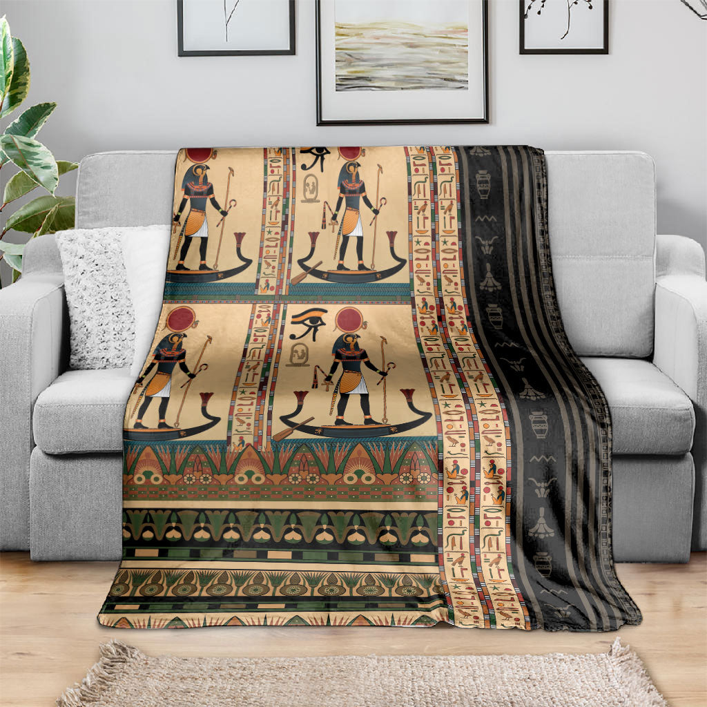 Egyptian God Ra Blanket Ancient Mythology Solar Barque Falcon