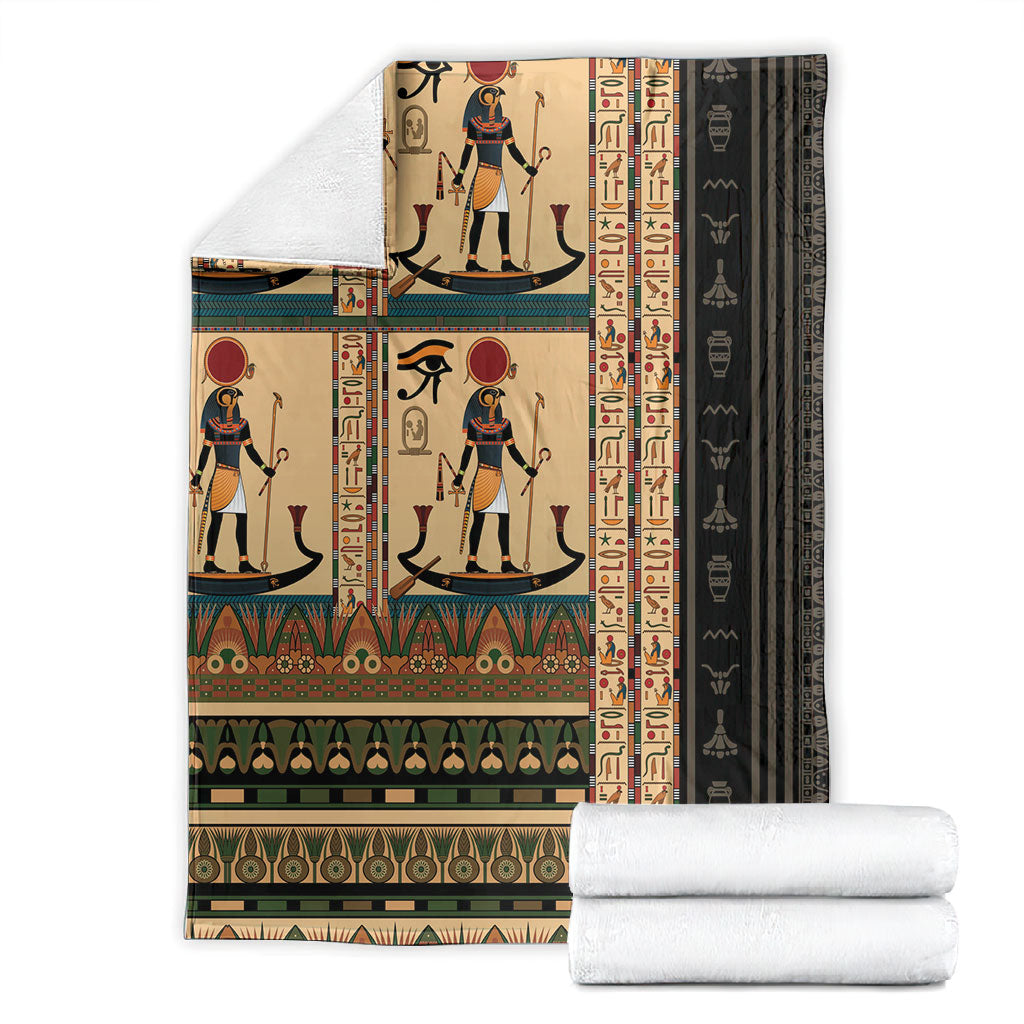Egyptian God Ra Blanket Ancient Mythology Solar Barque Falcon
