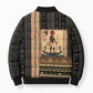 Egyptian God Ra Bomber Puffer Jacket Ancient Mythology Solar Barque Falcon