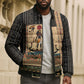 Egyptian God Ra Bomber Puffer Jacket Ancient Mythology Solar Barque Falcon