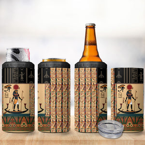 Egyptian God Ra 4 in 1 Can Cooler Tumbler Ancient Mythology Solar Barque Falcon