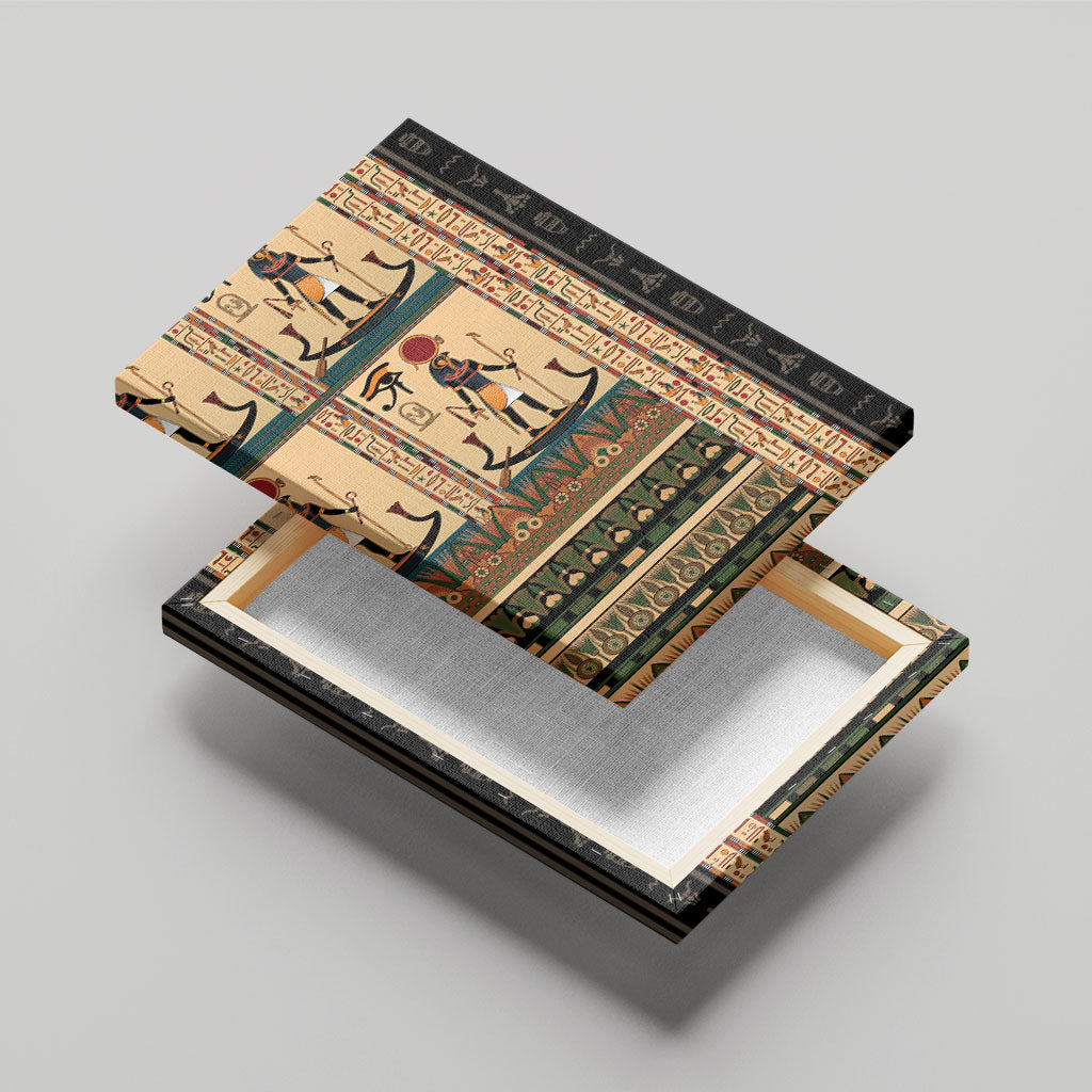 Egyptian God Ra Canvas Wall Art Ancient Mythology Solar Barque Falcon