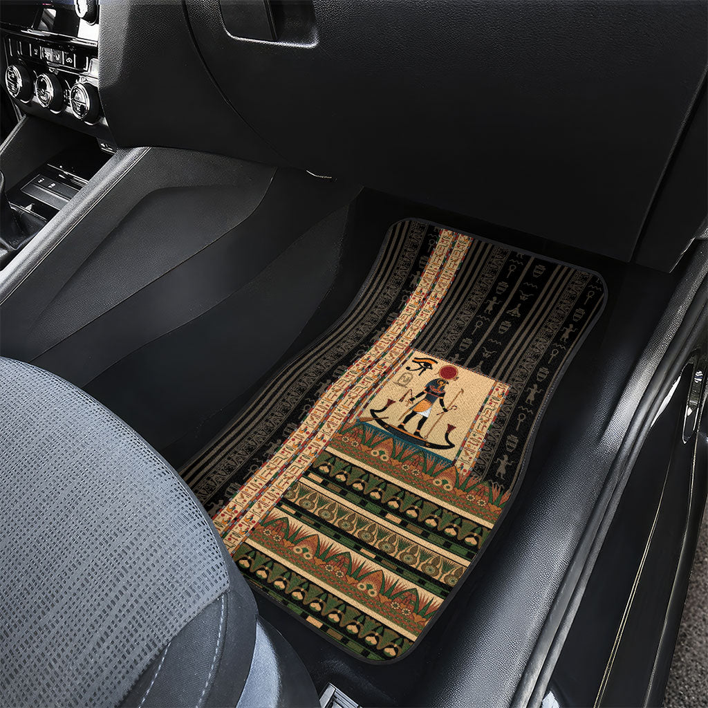 Egyptian God Ra Car Mats Ancient Mythology Solar Barque Falcon
