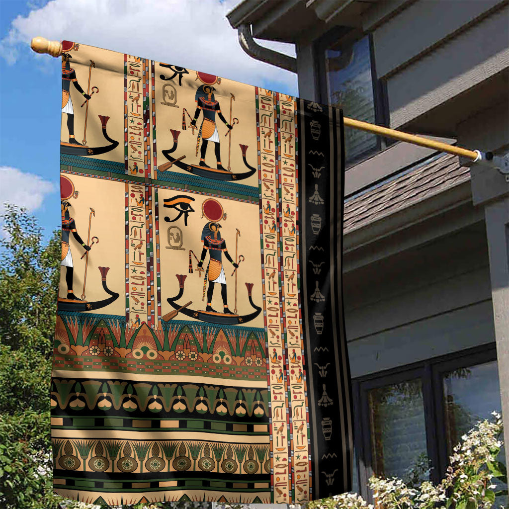Egyptian God Ra Garden Flag Ancient Mythology Solar Barque Falcon