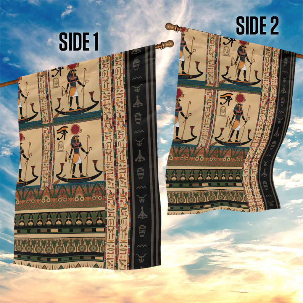 Egyptian God Ra Garden Flag Ancient Mythology Solar Barque Falcon