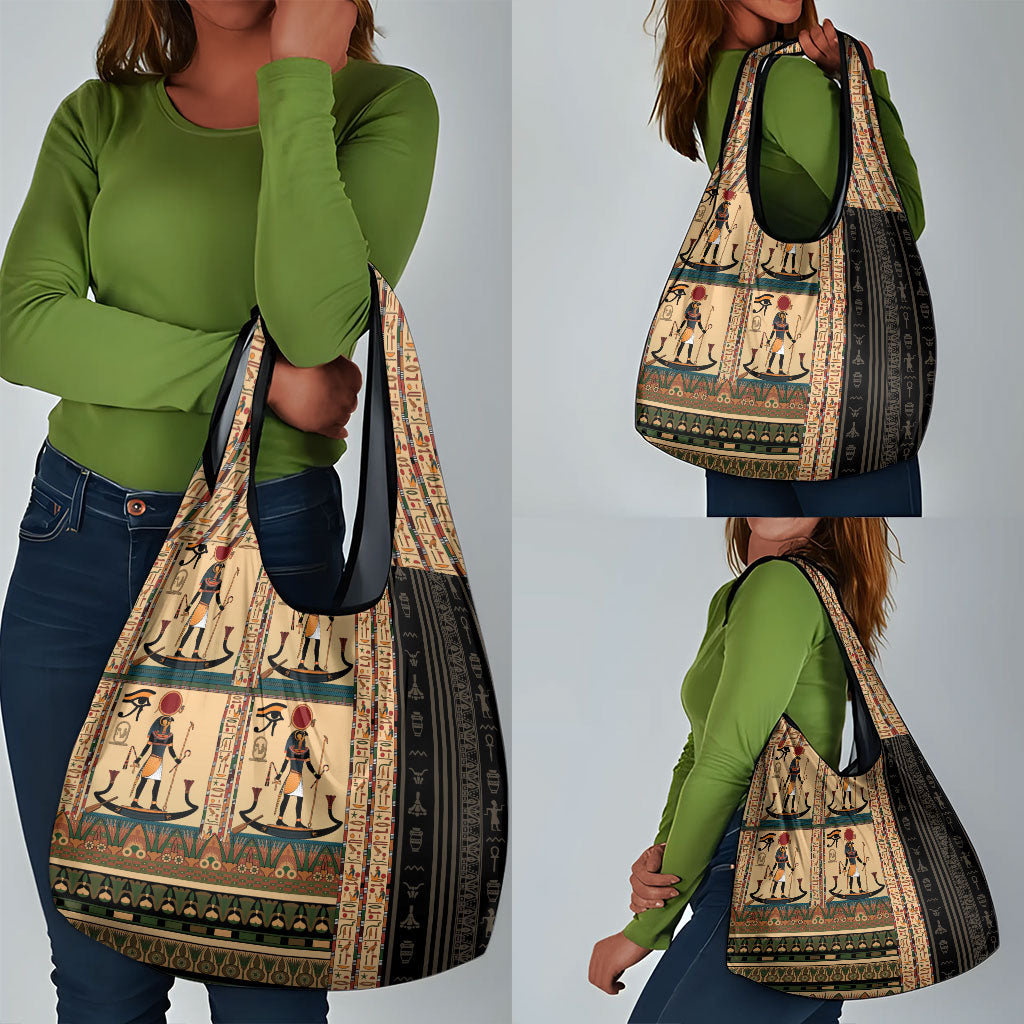Egyptian God Ra Grocery Bag Ancient Mythology Solar Barque Falcon