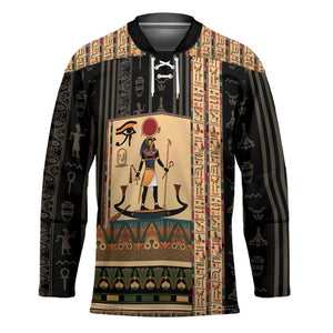 Egyptian God Ra Hockey Jersey Ancient Mythology Solar Barque Falcon