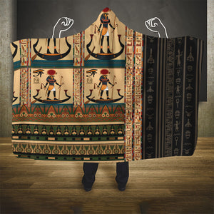 Egyptian God Ra Hooded Blanket Ancient Mythology Solar Barque Falcon