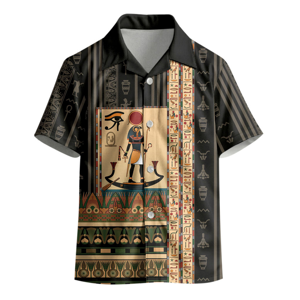 Egyptian God Ra Kid Hawaiian Shirt Ancient Mythology Solar Barque Falcon