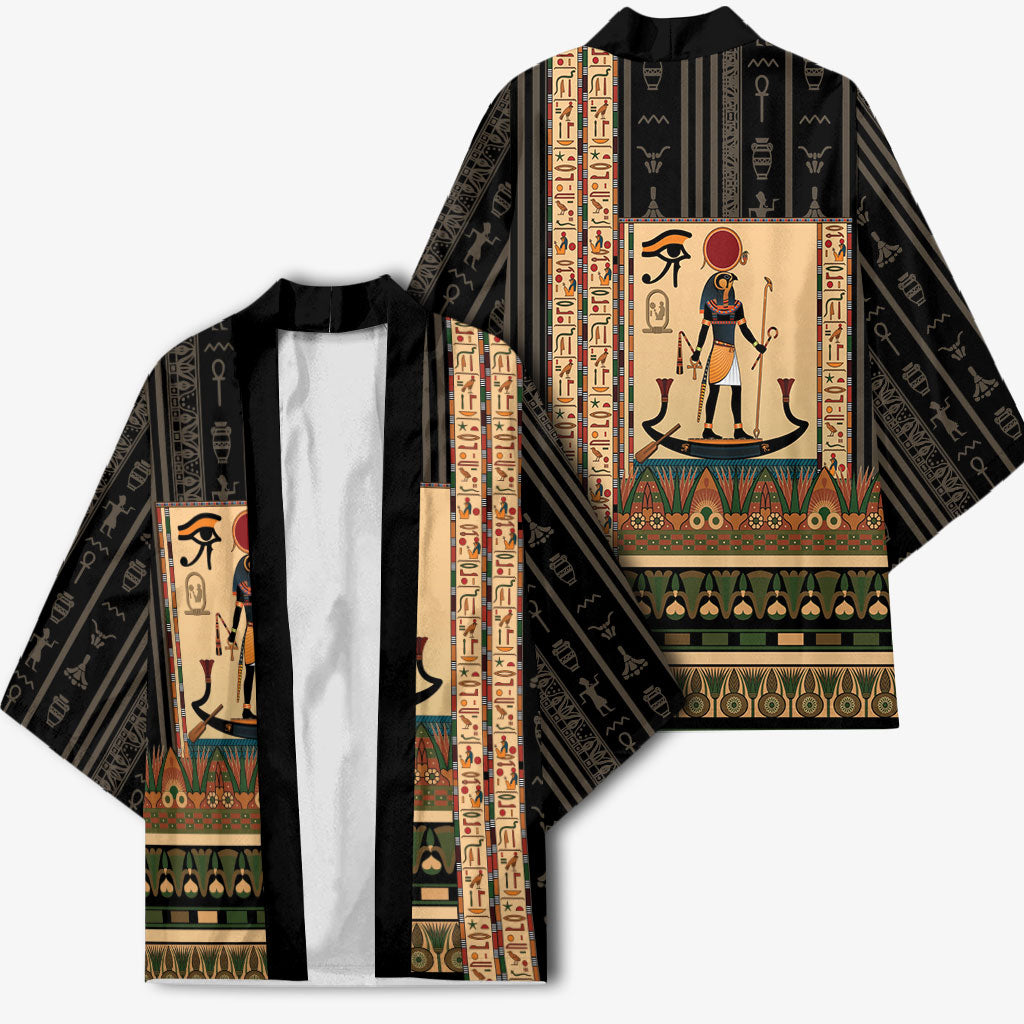 Egyptian God Ra Kimono Ancient Mythology Solar Barque Falcon