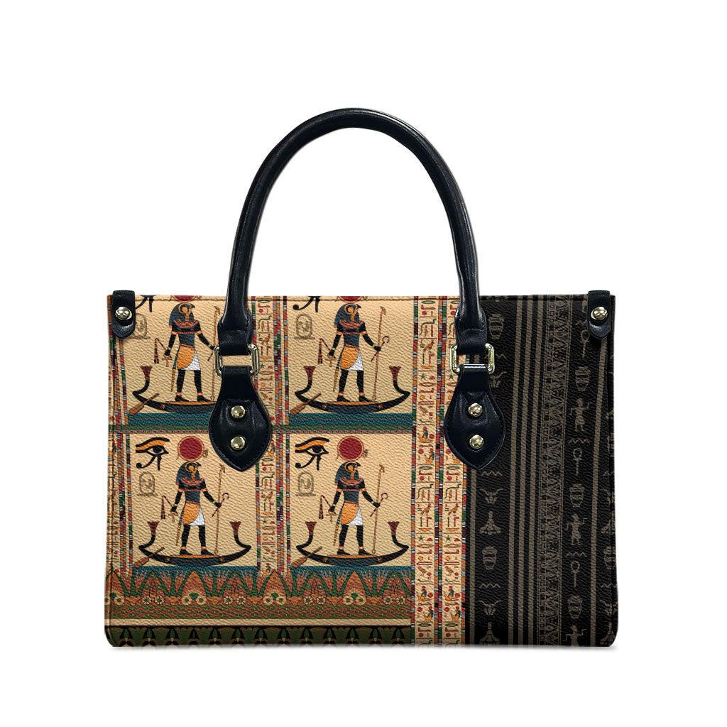 Egyptian God Ra Leather Bag Ancient Mythology Solar Barque Falcon