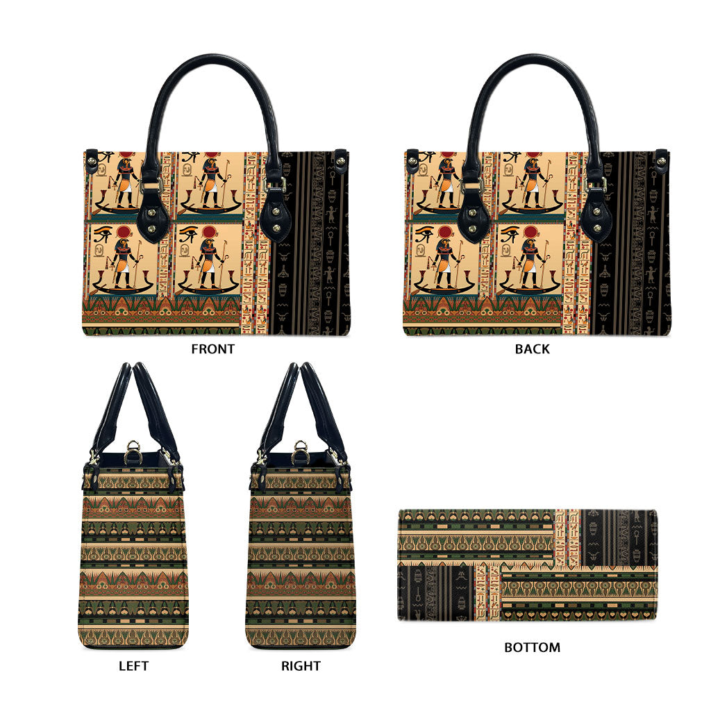 Egyptian God Ra Leather Bag Ancient Mythology Solar Barque Falcon