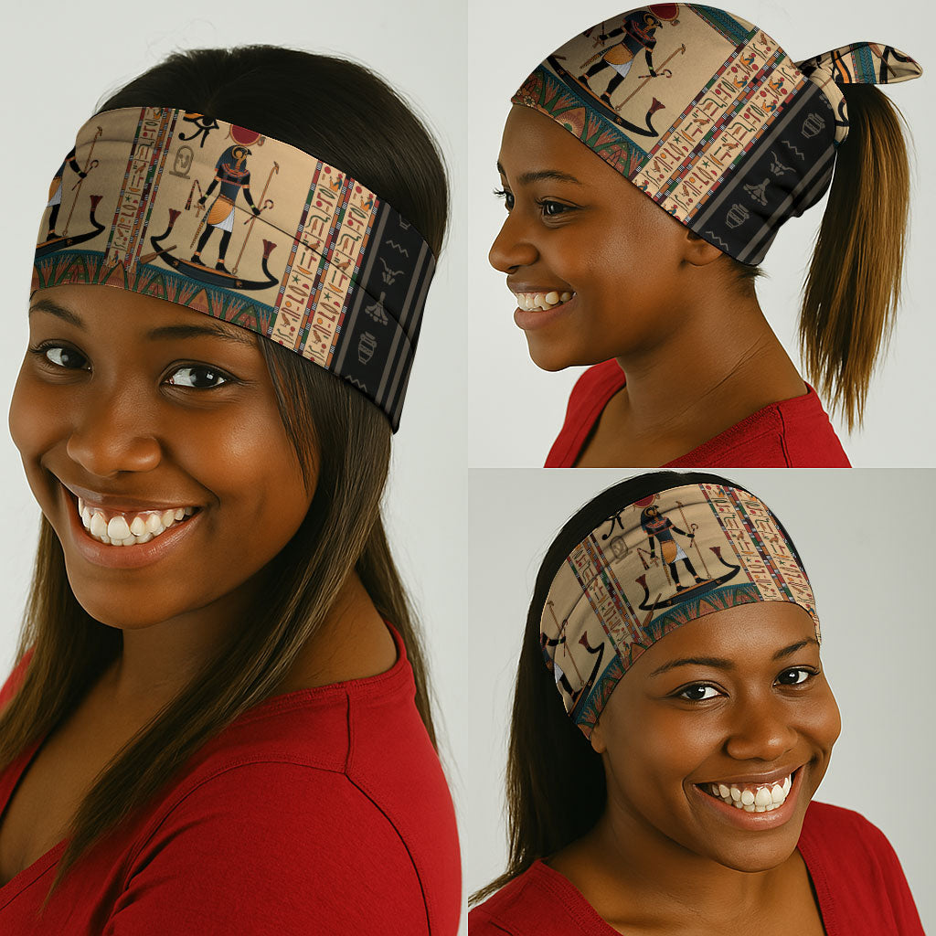 Egyptian God Ra Neck Gaiter Ancient Mythology Solar Barque Falcon