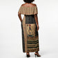 Egyptian God Ra Off Shoulder Maxi Dress Ancient Mythology Solar Barque Falcon