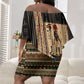 Egyptian God Ra Off Shoulder Short Dress Ancient Mythology Solar Barque Falcon