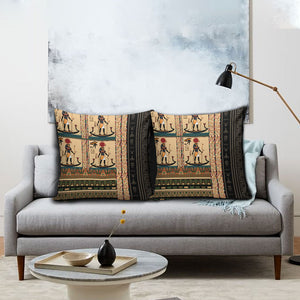 Egyptian God Ra Pillow Cover Ancient Mythology Solar Barque Falcon