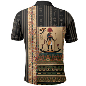 Egyptian God Ra Polo Shirt Ancient Mythology Solar Barque Falcon