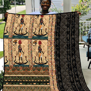Egyptian God Ra Quilt Ancient Mythology Solar Barque Falcon