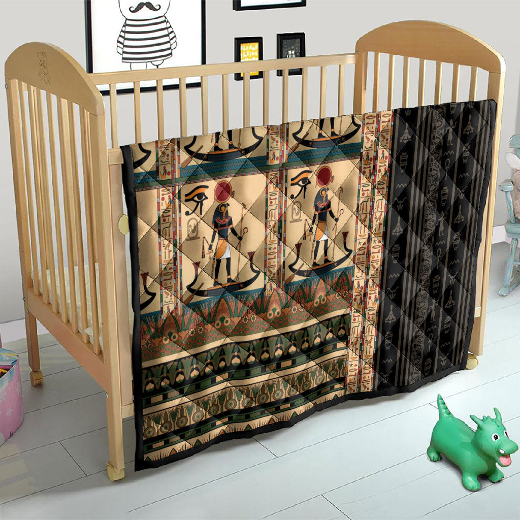Egyptian God Ra Quilt Ancient Mythology Solar Barque Falcon