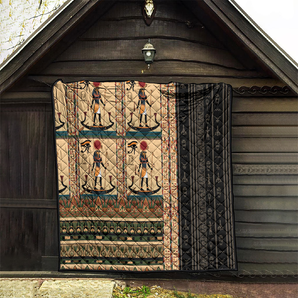 Egyptian God Ra Quilt Ancient Mythology Solar Barque Falcon