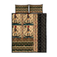 Egyptian God Ra Quilt Bed Set Ancient Mythology Solar Barque Falcon