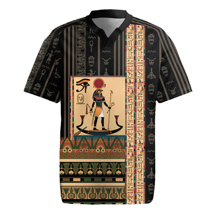 Egyptian God Ra Rugby Jersey Ancient Mythology Solar Barque Falcon