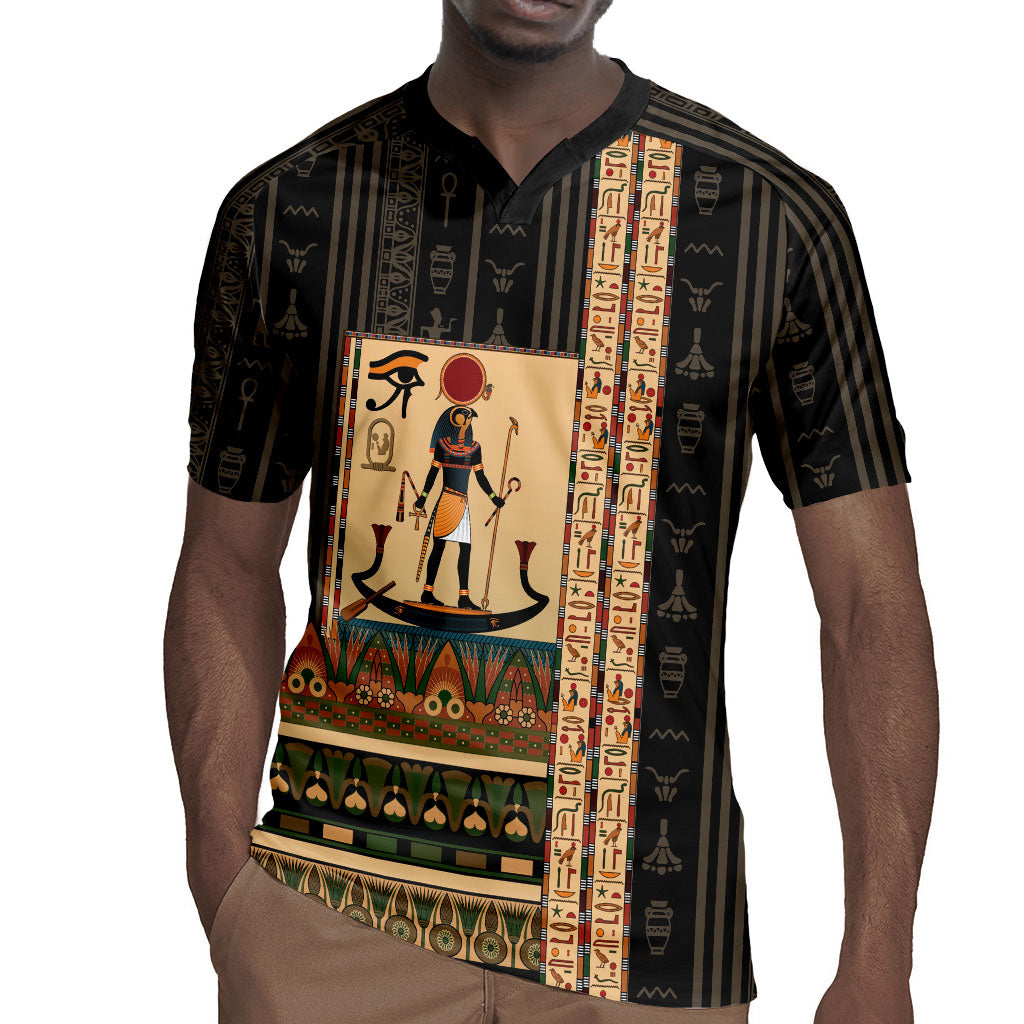 Egyptian God Ra Rugby Jersey Ancient Mythology Solar Barque Falcon