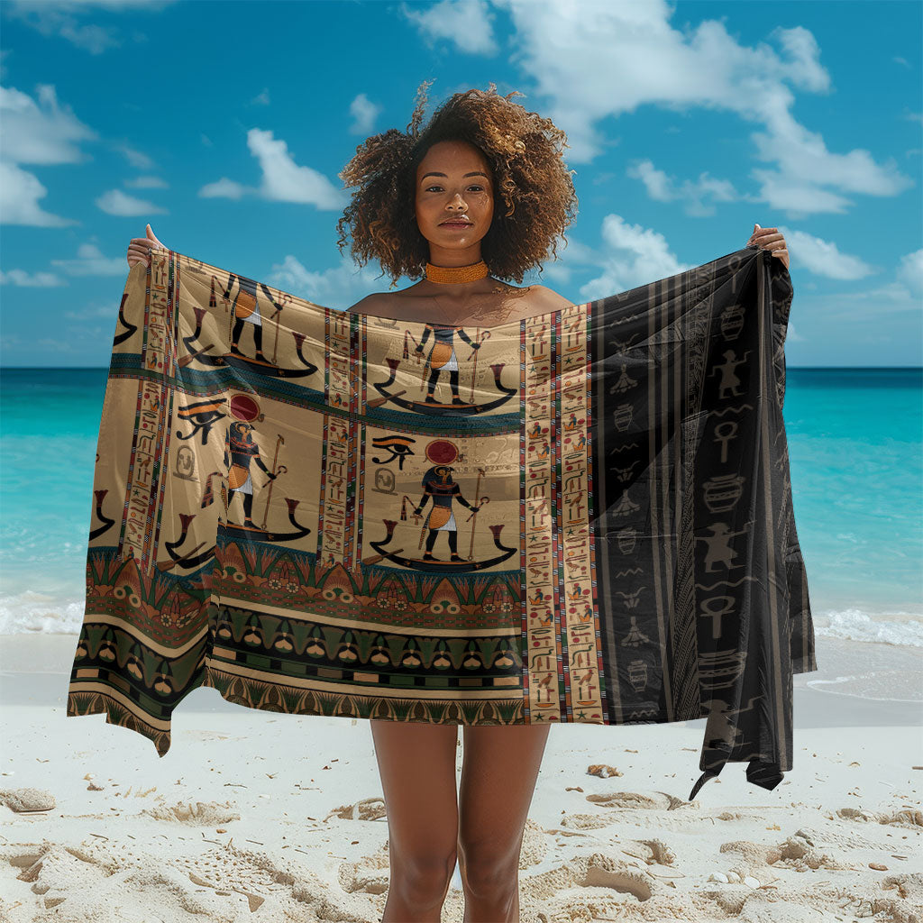 Egyptian God Ra Sarong Ancient Mythology Solar Barque Falcon