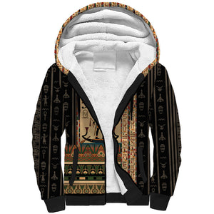 Egyptian God Ra Sherpa Hoodie Ancient Mythology Solar Barque Falcon