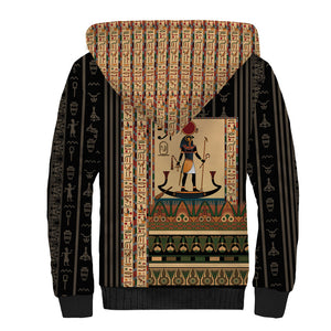 Egyptian God Ra Sherpa Hoodie Ancient Mythology Solar Barque Falcon
