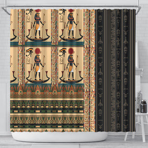Egyptian God Ra Shower Curtain Ancient Mythology Solar Barque Falcon