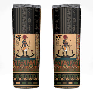 Egyptian God Ra Skinny Tumbler Ancient Mythology Solar Barque Falcon