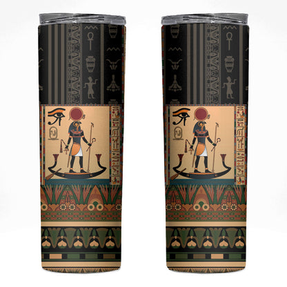 Egyptian God Ra Skinny Tumbler Ancient Mythology Solar Barque Falcon