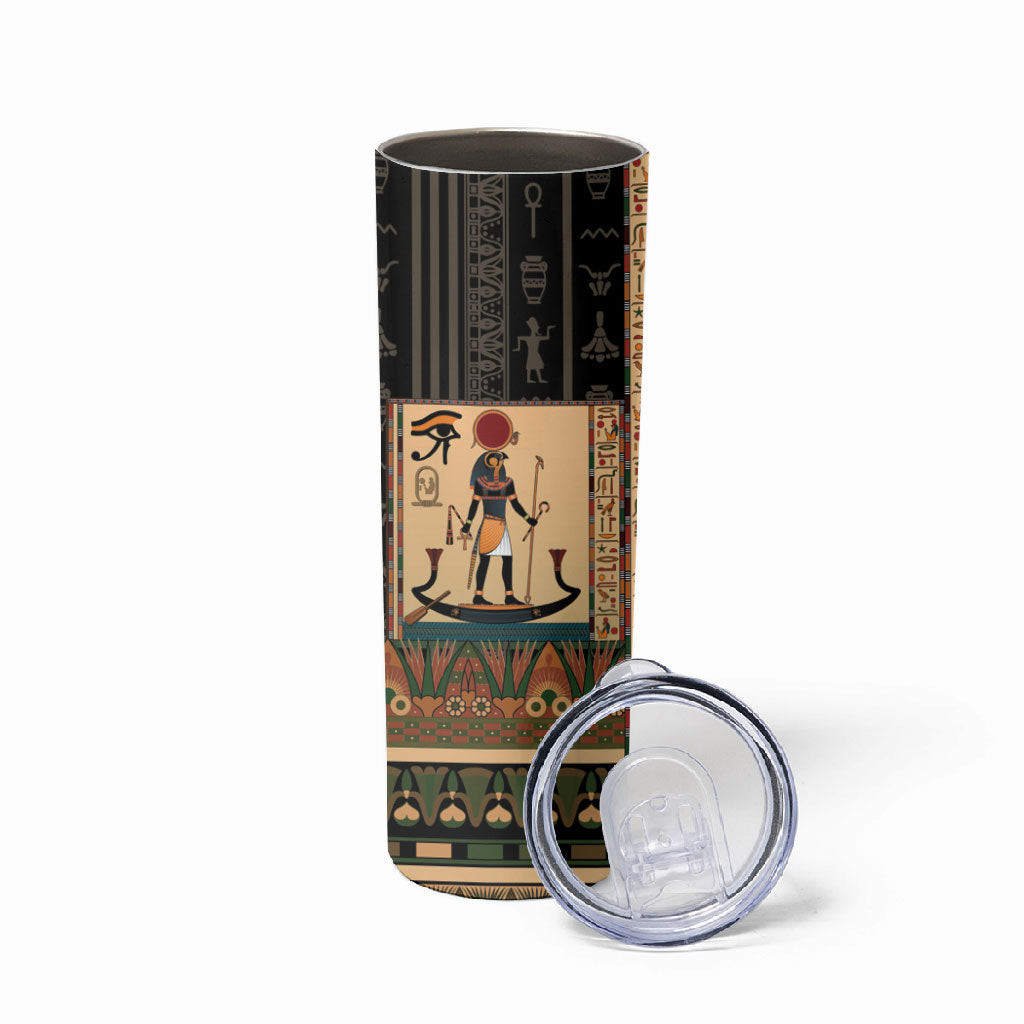 Egyptian God Ra Skinny Tumbler Ancient Mythology Solar Barque Falcon