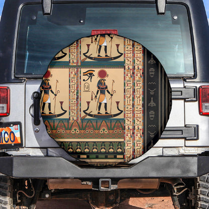 Egyptian God Ra Spare Tire Cover Ancient Mythology Solar Barque Falcon