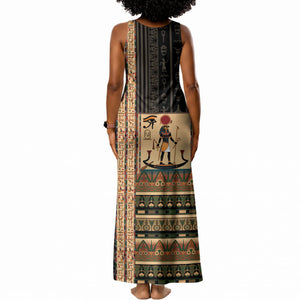 Egyptian God Ra Tank Maxi Dress Ancient Mythology Solar Barque Falcon