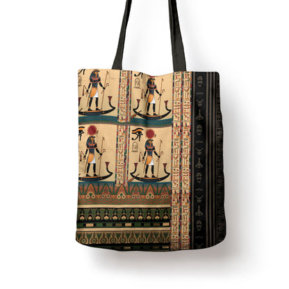 Egyptian God Ra Tote Bag Ancient Mythology Solar Barque Falcon