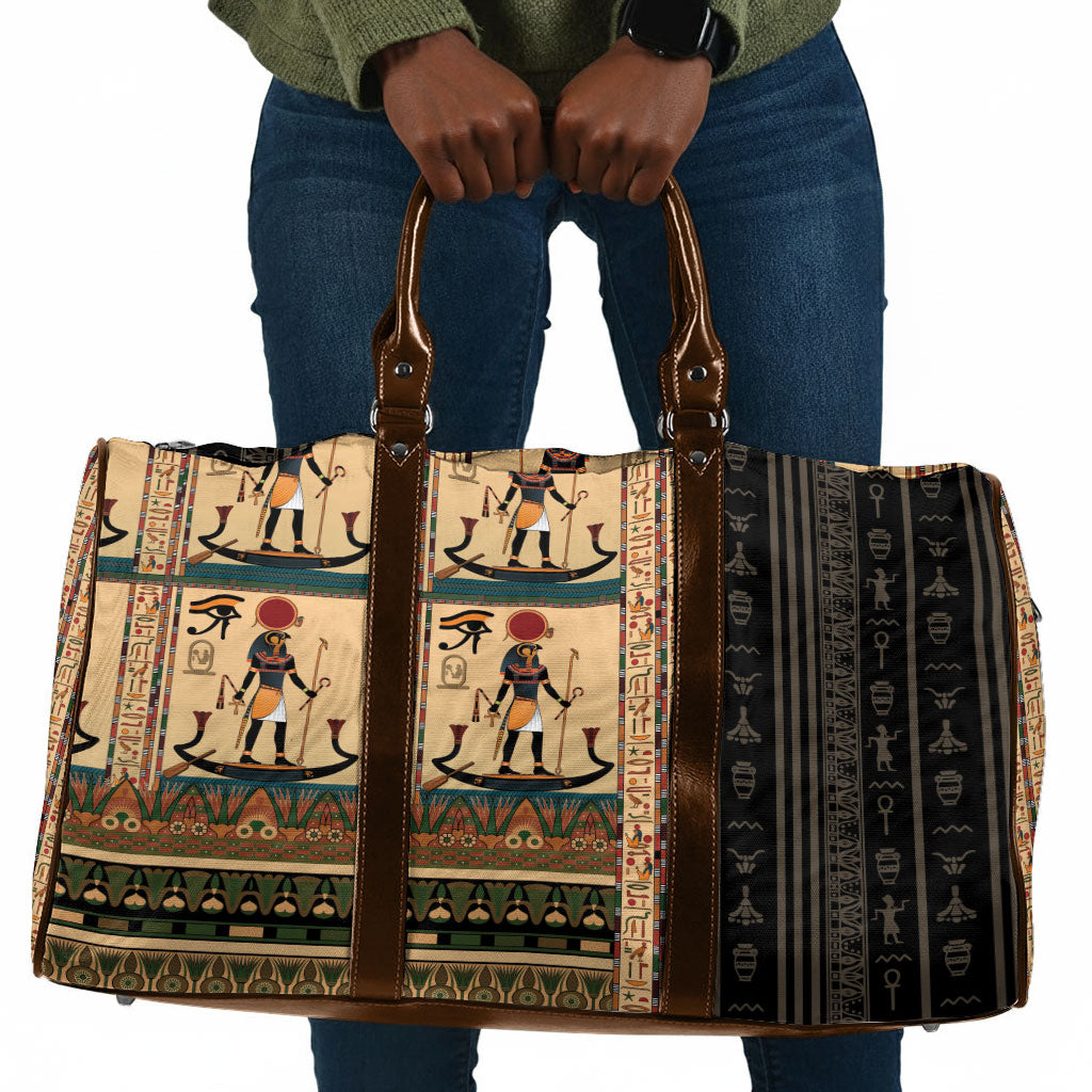 Egyptian God Ra Travel Bag Ancient Mythology Solar Barque Falcon