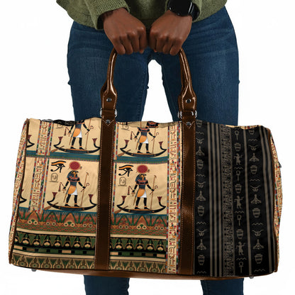 Egyptian God Ra Travel Bag Ancient Mythology Solar Barque Falcon