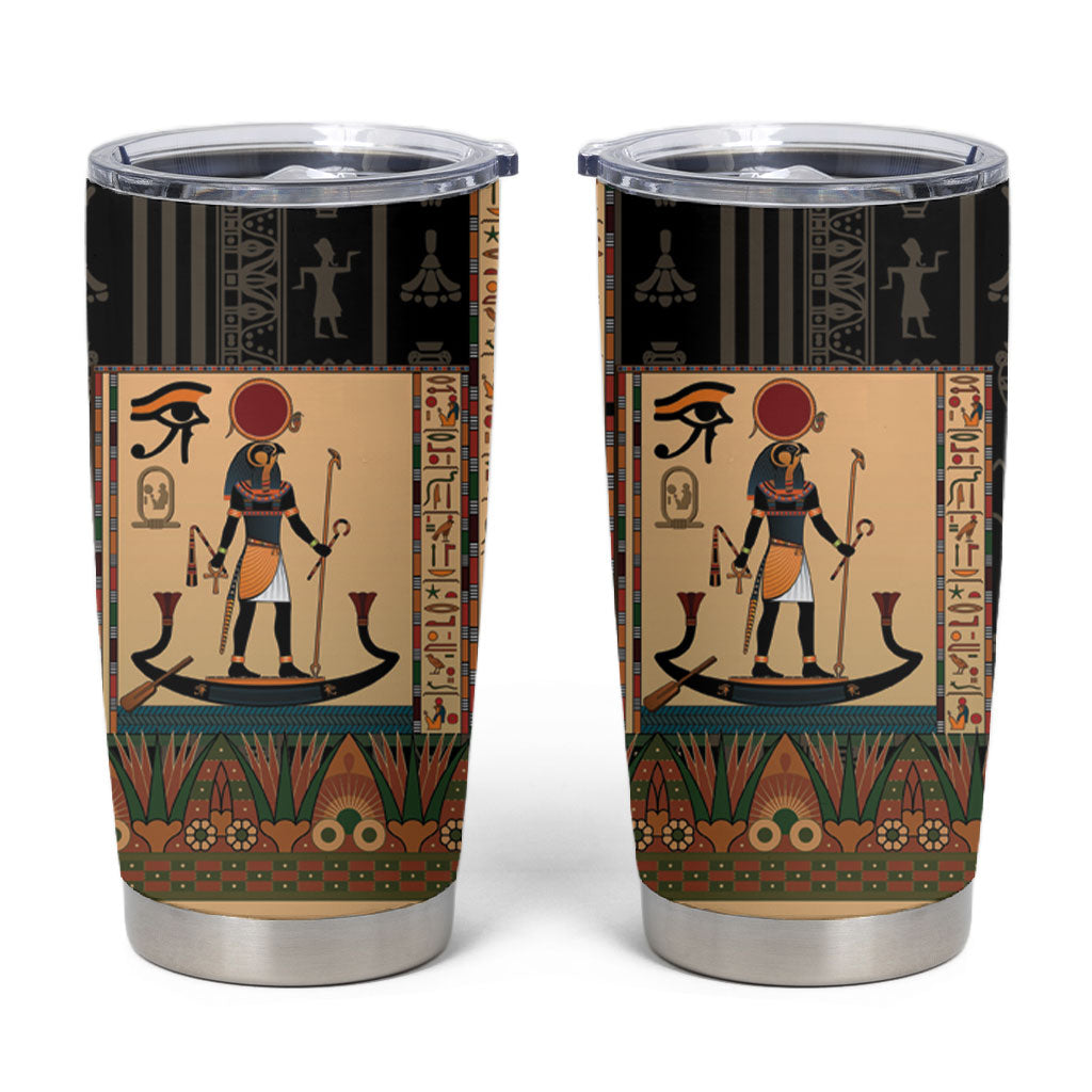 Egyptian God Ra Tumbler Cup Ancient Mythology Solar Barque Falcon