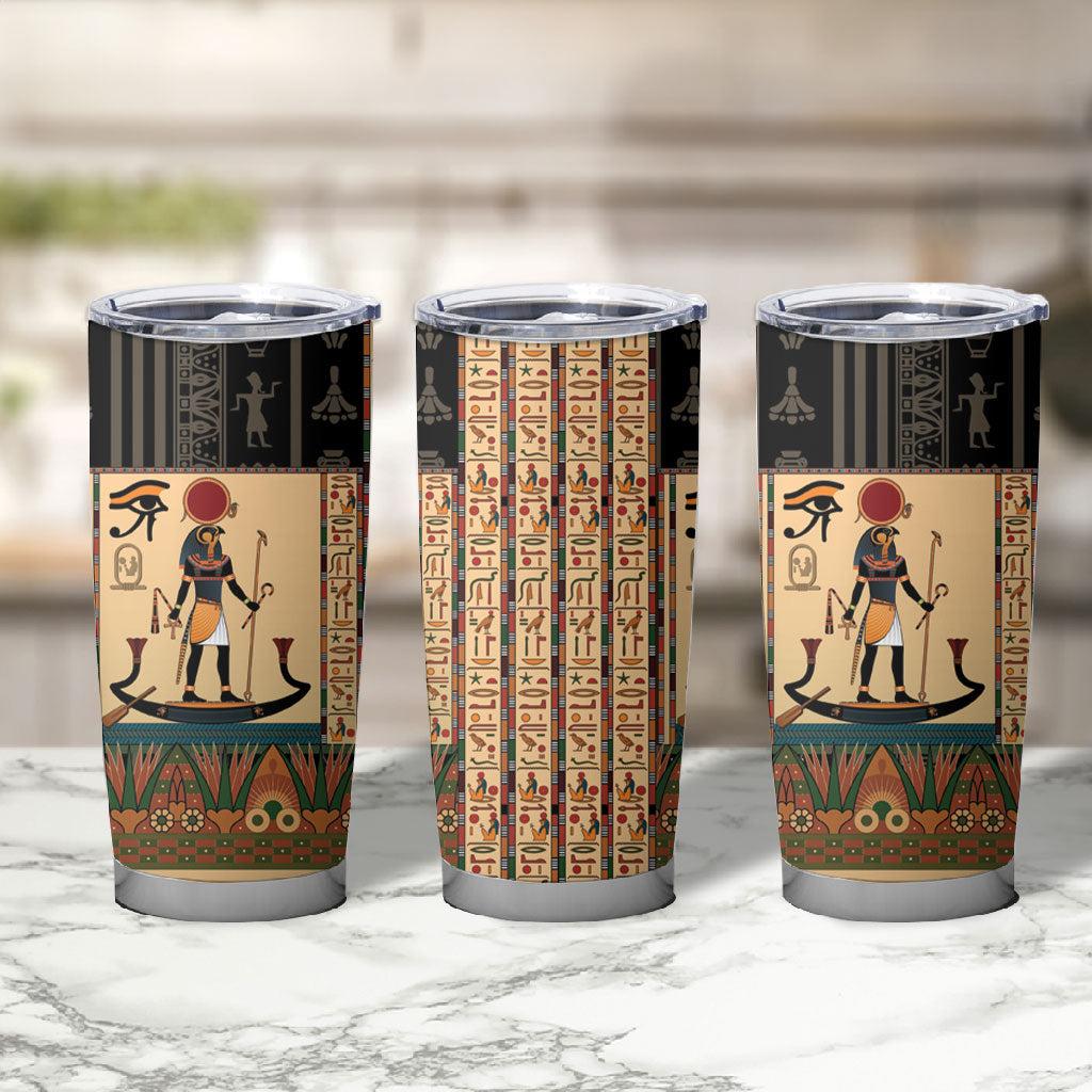 Egyptian God Ra Tumbler Cup Ancient Mythology Solar Barque Falcon