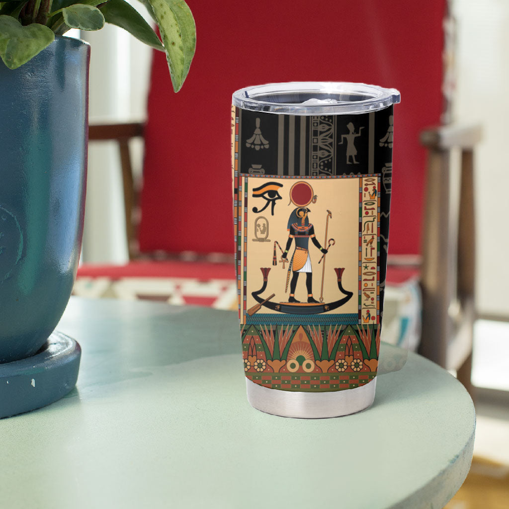 Egyptian God Ra Tumbler Cup Ancient Mythology Solar Barque Falcon