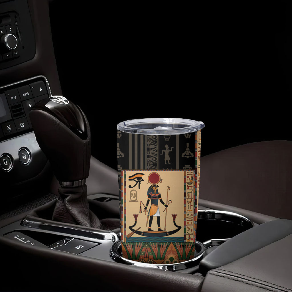 Egyptian God Ra Tumbler Cup Ancient Mythology Solar Barque Falcon