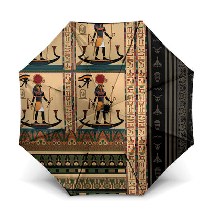 Egyptian God Ra Umbrella Ancient Mythology Solar Barque Falcon