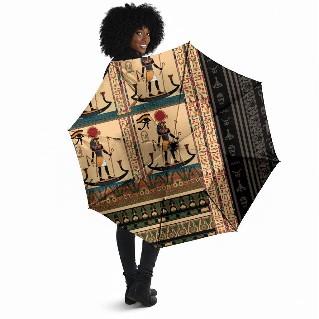 Egyptian God Ra Umbrella Ancient Mythology Solar Barque Falcon