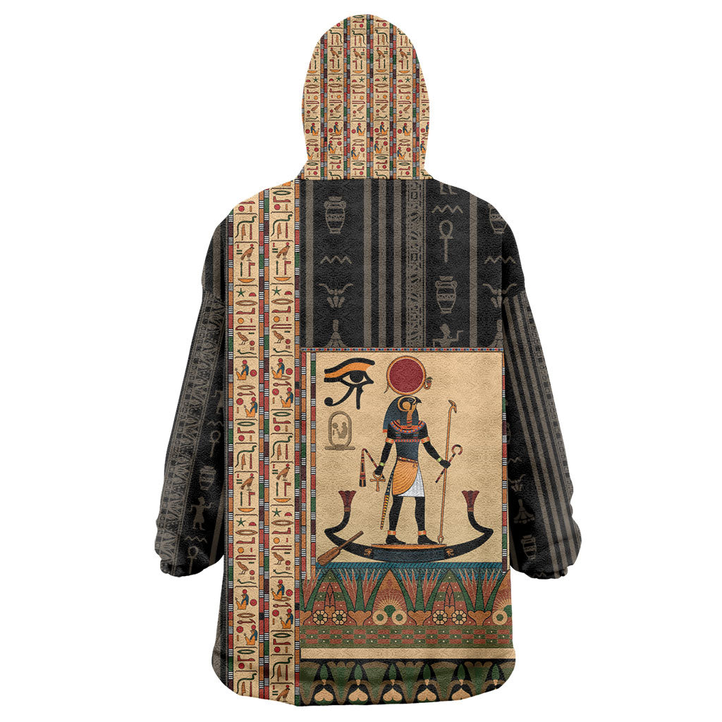 Egyptian God Ra Wearable Blanket Hoodie Ancient Mythology Solar Barque Falcon